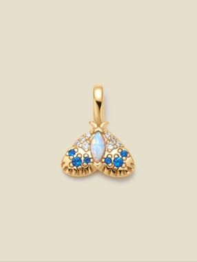 $25 - Gold Butterfly Pendant with CZ and Opal Accents